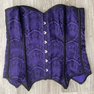 Adore Me Purple and Black Lace Corset